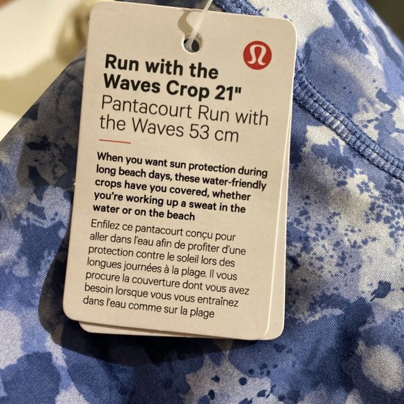 Brand new Rare Lululemon Run With The Waves Crops 21” - Picture 8 of 10